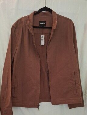 Express Men's Lightweight Shirt Jacket in Rose Brown